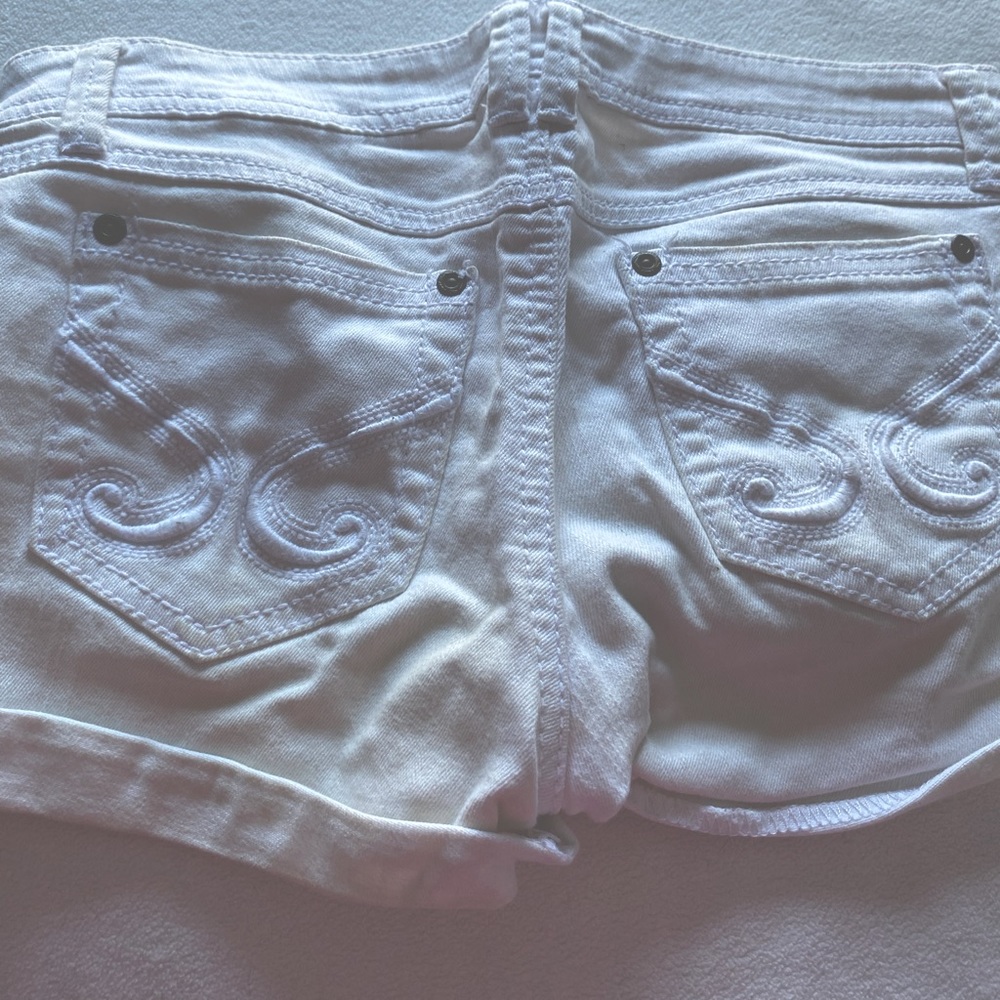White denim shorts